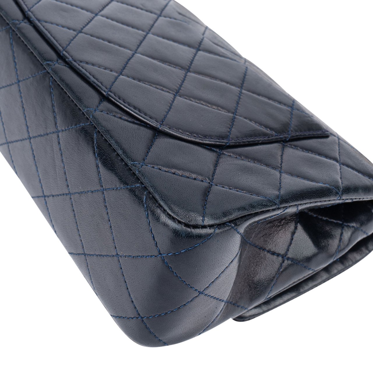 Chanel Chanel Quilted Lambskin 24K Gold Small Double Flap Crossbody Bag Blauw