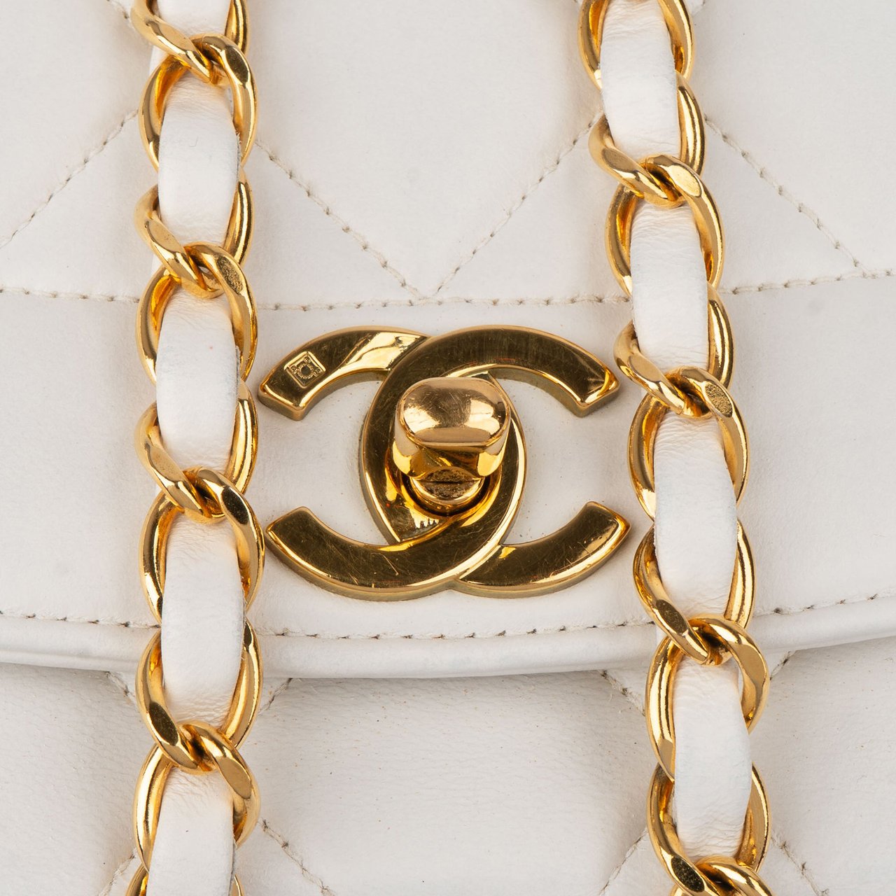 Chanel Chanel Quilted Lambskin 24K Gold Single Flap Lady Dior Crossbody Bag Wit