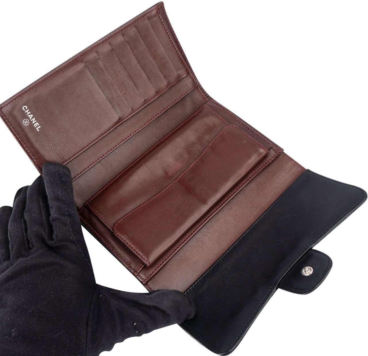 Chanel Chanel Quilted Lambskin CC Flap Wallet Zwart