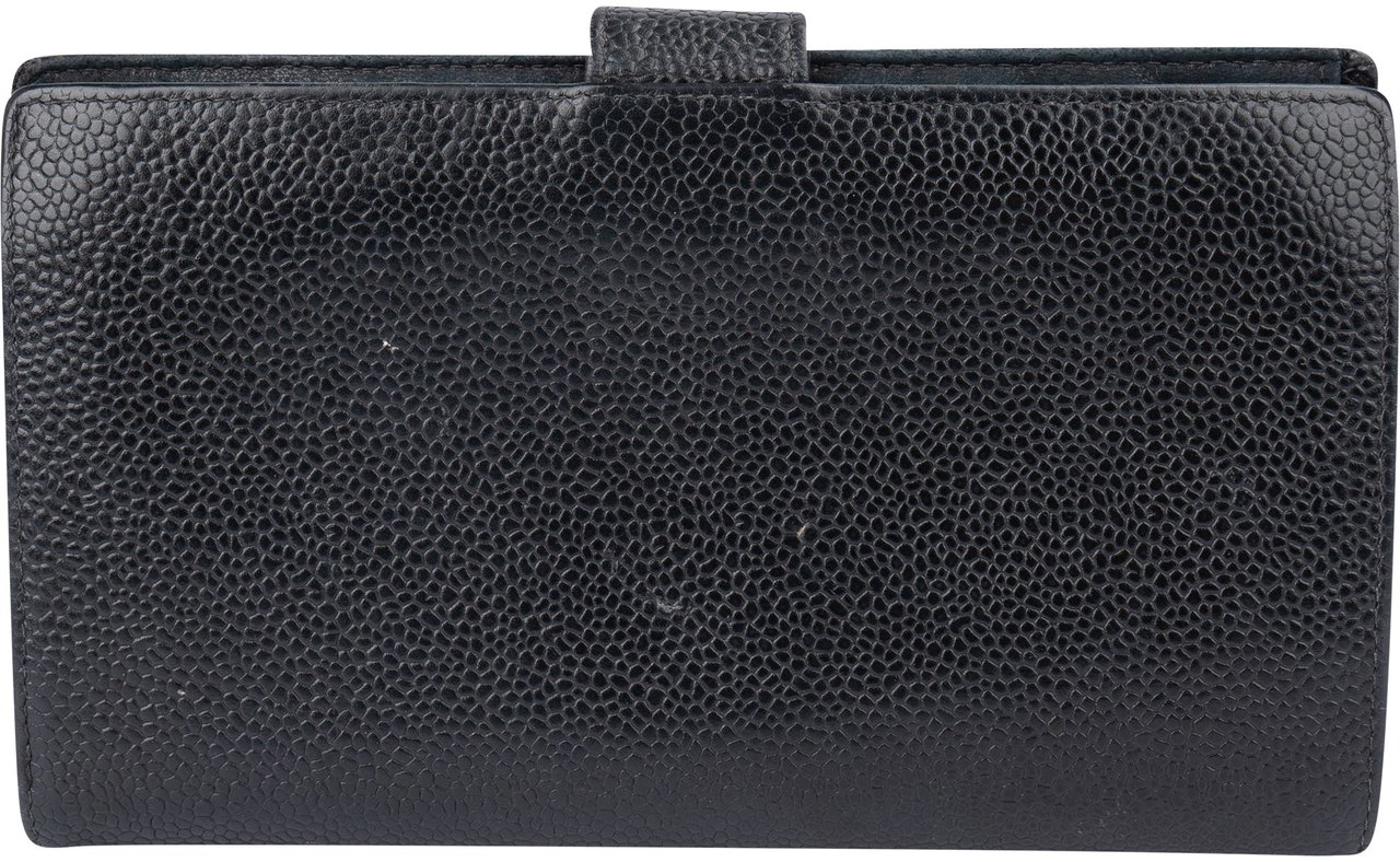 Chanel Chanel Noir Caviar Leather CC Wallet Zwart