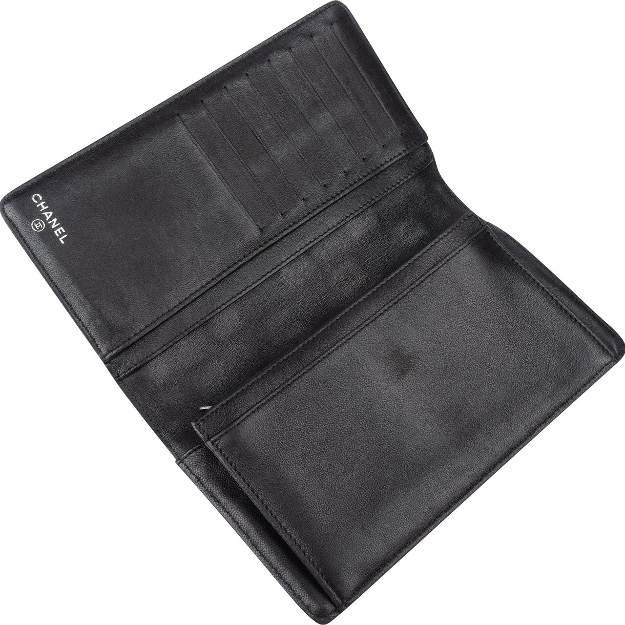 Chanel Chanel Lambskin Chessboard CC Wallet Zwart