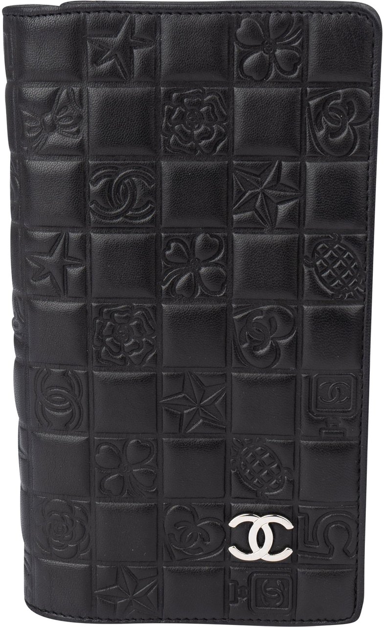 Chanel Chanel Lambskin Chessboard CC Wallet Zwart