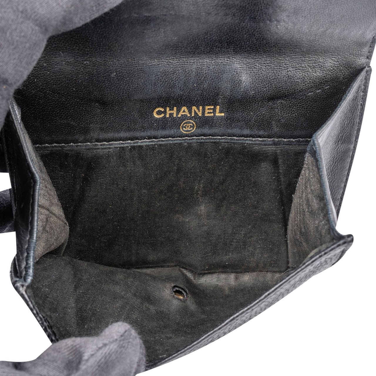 Chanel Caviar Leather CC Wallet Zwart