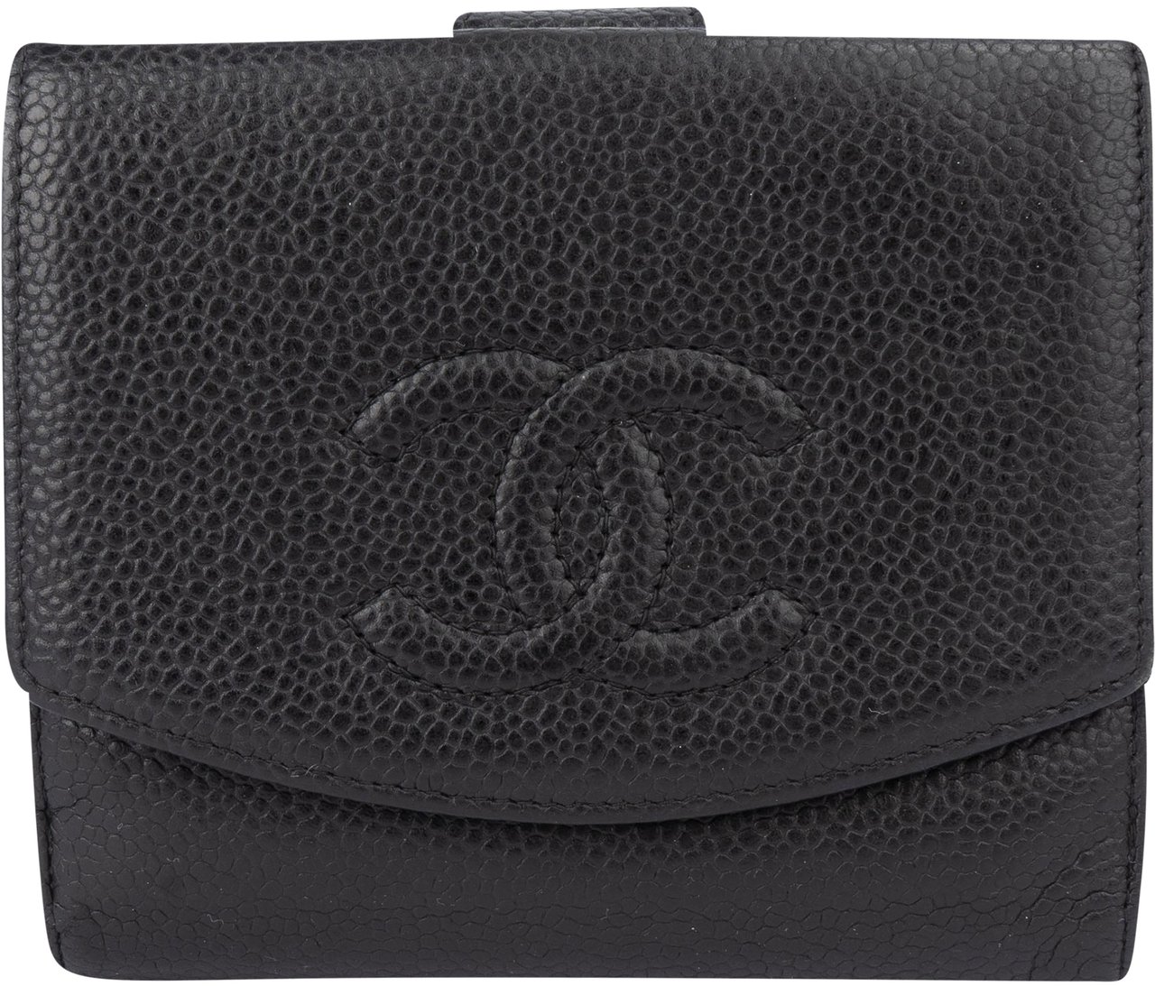 Chanel Caviar Leather CC Wallet Zwart
