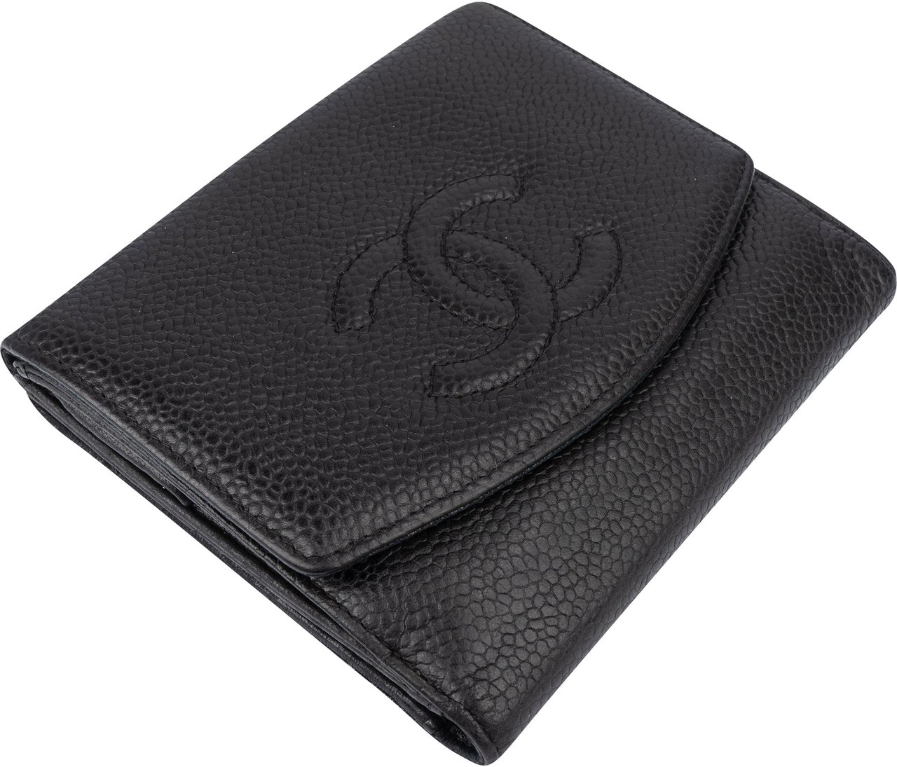 Chanel Caviar Leather CC Wallet Zwart