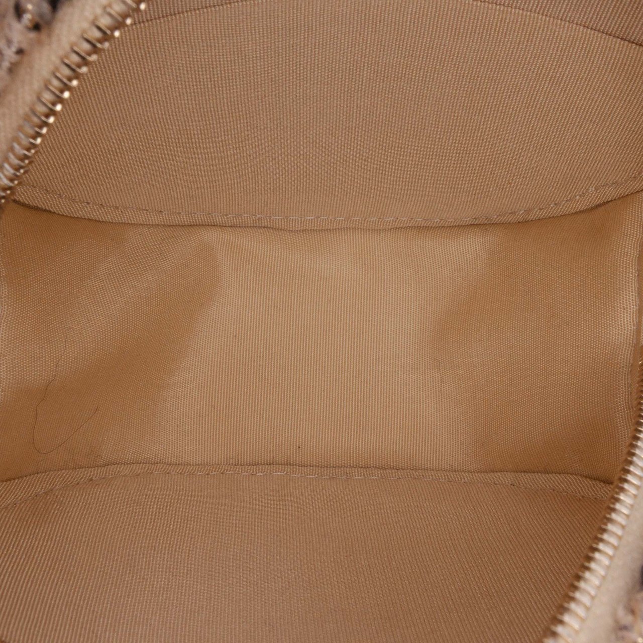 Chanel CC Quilted Tweed and Shearling Round Clutch With Chain Bruin