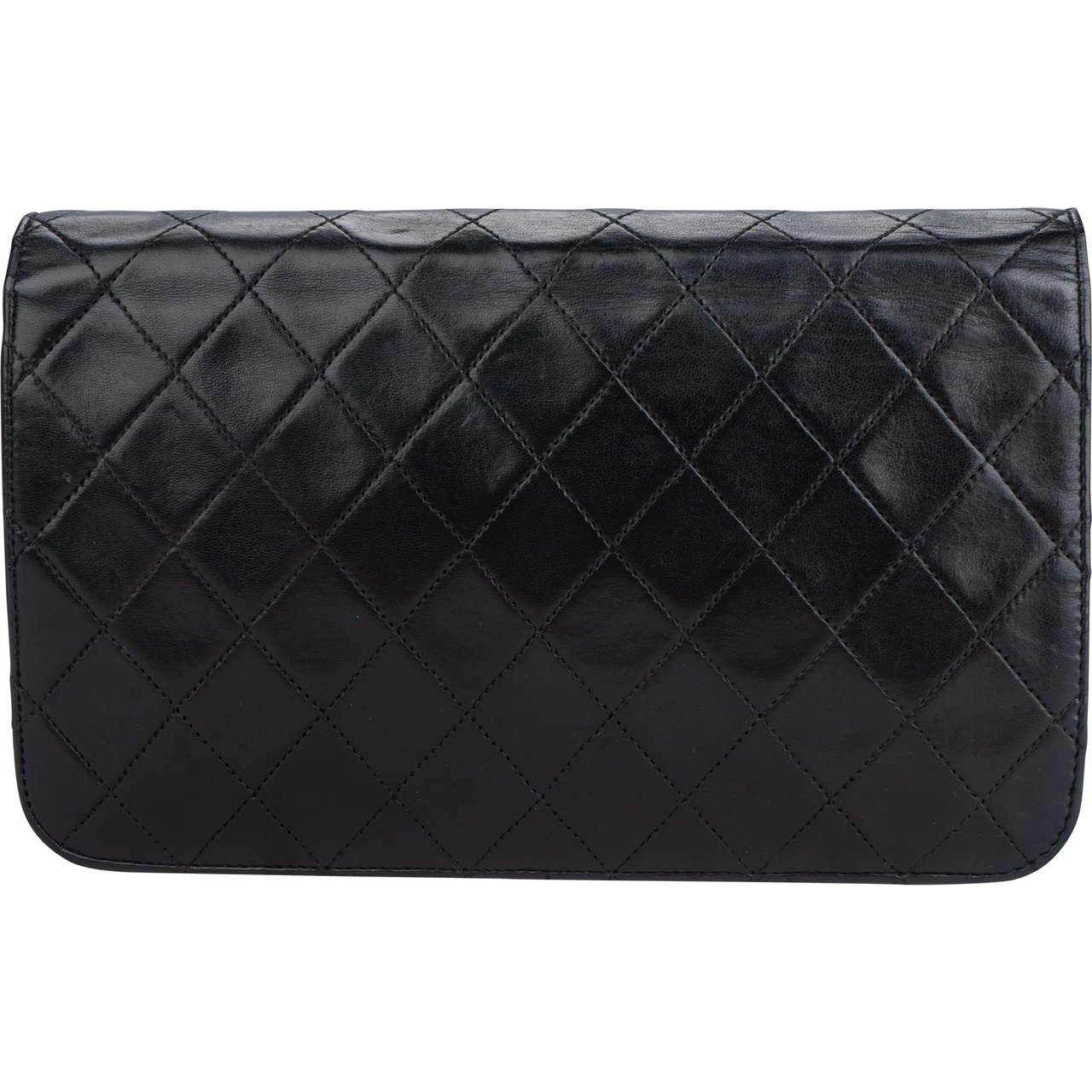 Chanel Chanel Quilted Lambskin 24K Gold Single Flap Shoulder Bag Zwart