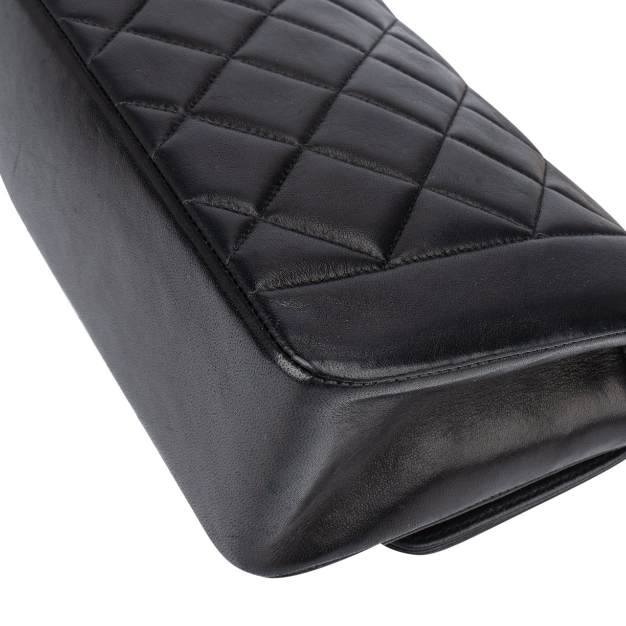 Chanel Chanel Quilted Lambskin 24K Gold Single Flap Lady Dior Crossbody Bag Zwart