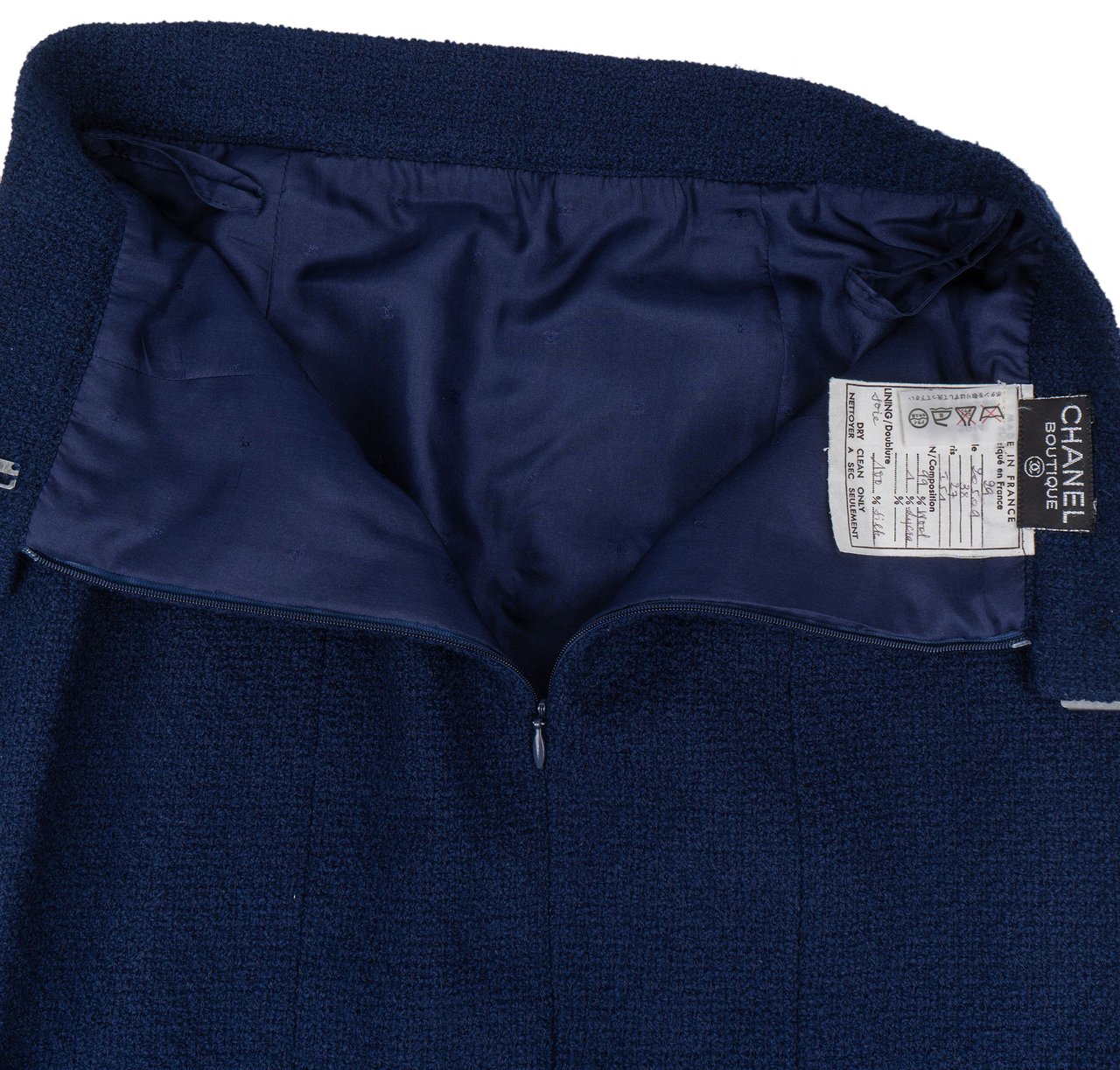 Chanel Chanel Bleu Tweed Skirt (DE 36 / FR 38) Blauw