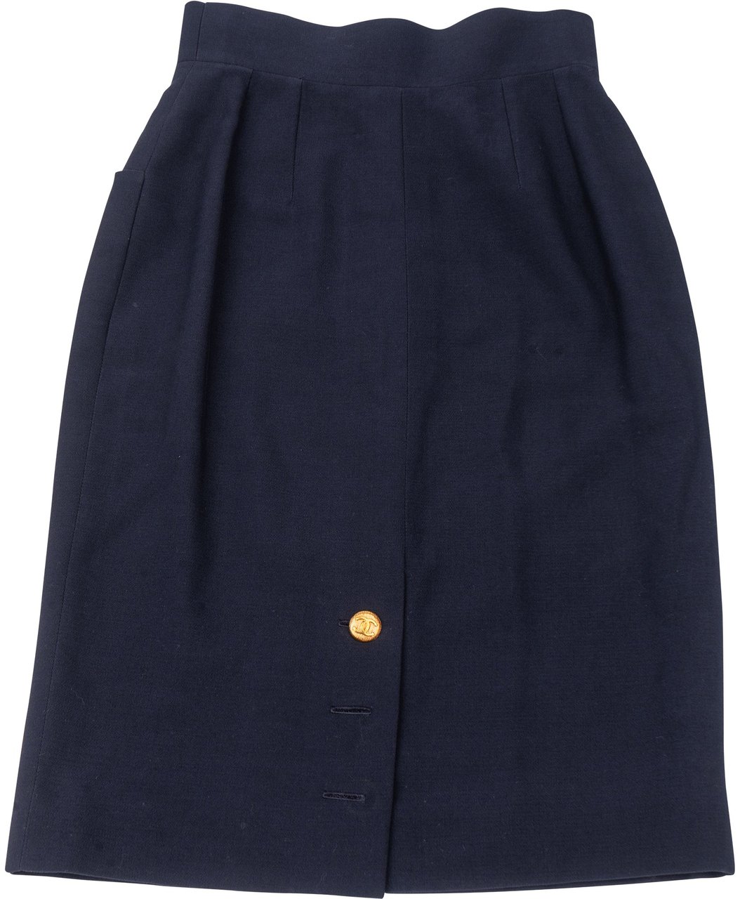 Chanel Chanel Classic Navy Skirt (DE 34 / FR 36) Blauw