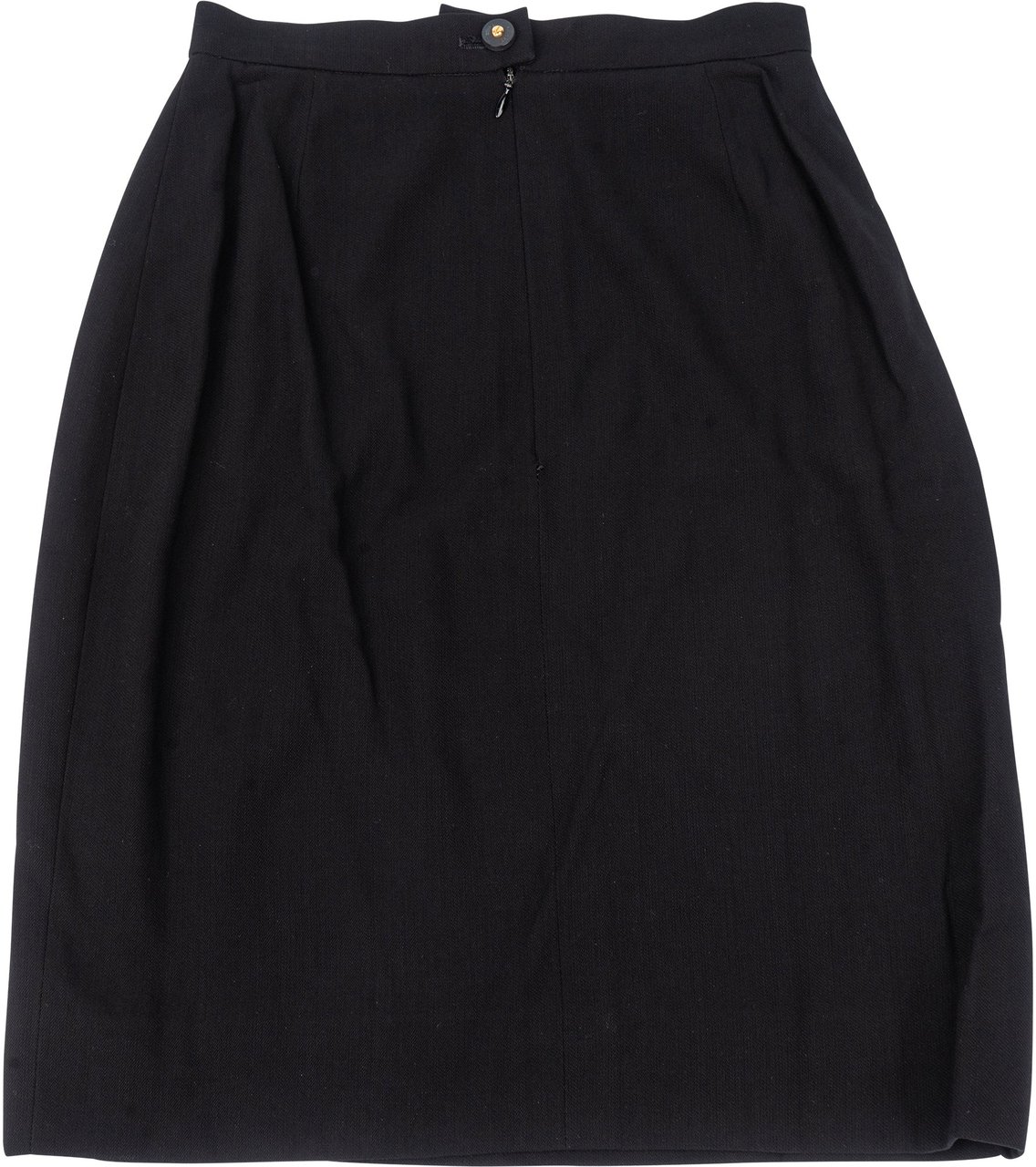 Chanel Noir Classic Wool Skirt (DE 36 / FR 38) Zwart