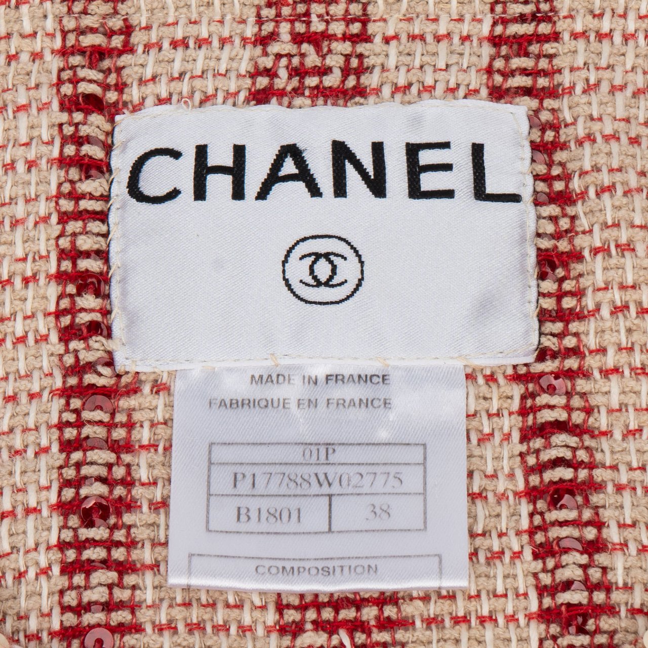 Chanel Chanel Tweed Pailetten Sequin Tweed Jacket Vest (DE 36 / FR 38) Rood