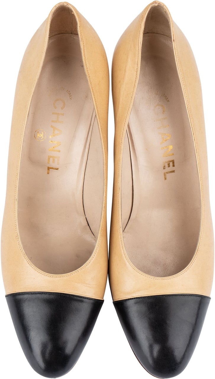 Chanel Chanel Bicolor Leather Heels (36 / 36,5) Beige