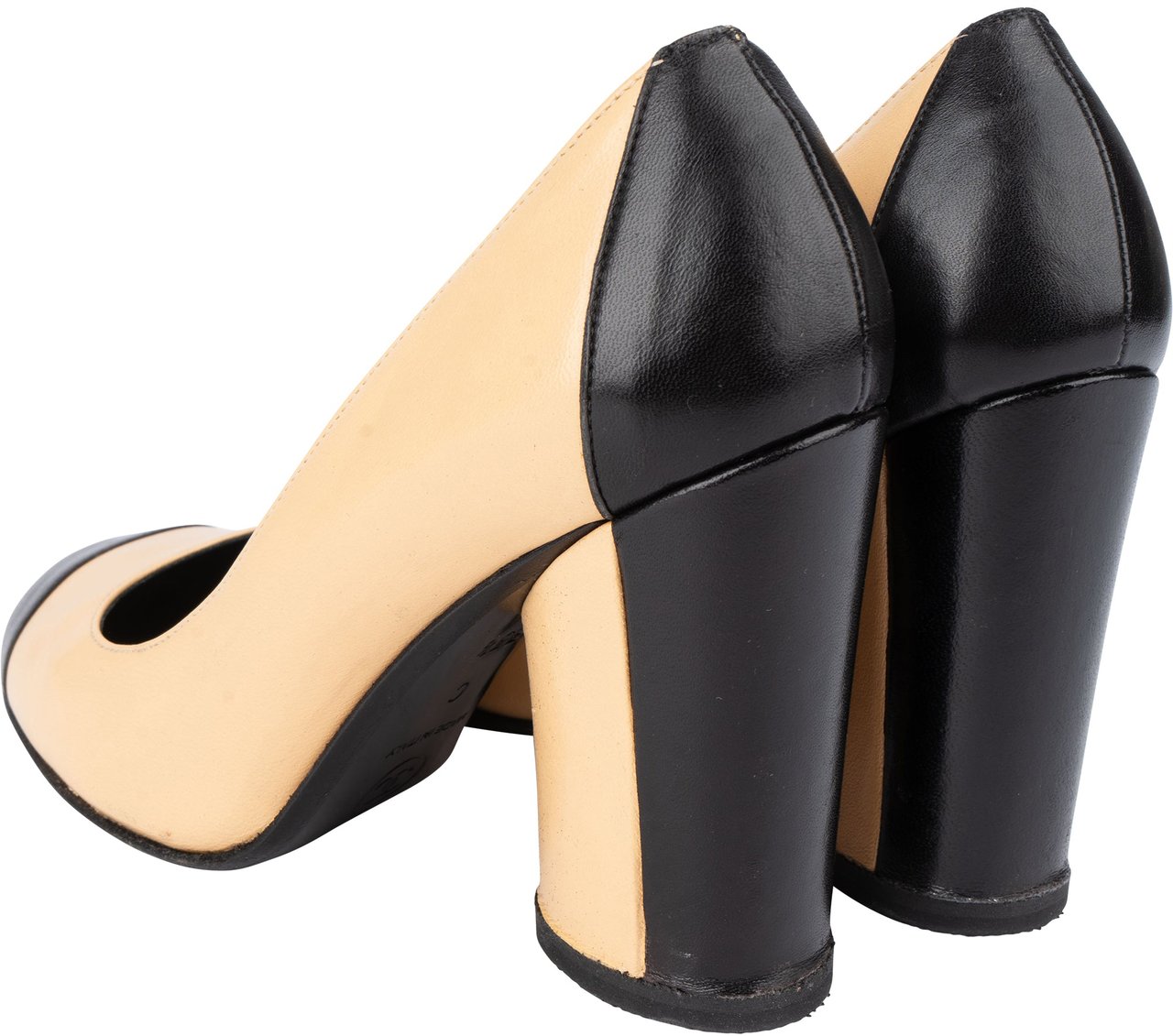Chanel Chanel Bicolor Leather Heels (35,5) Beige
