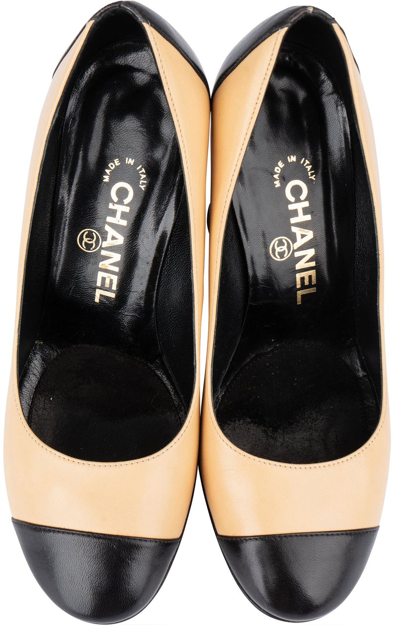 Chanel Chanel Bicolor Leather Heels (35,5) Beige