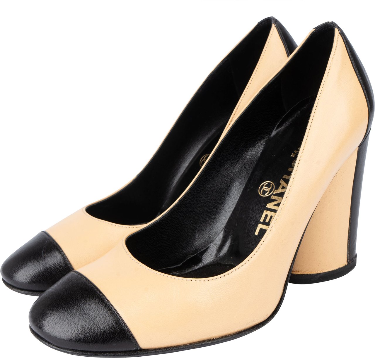 Chanel Chanel Bicolor Leather Heels (35,5) Beige