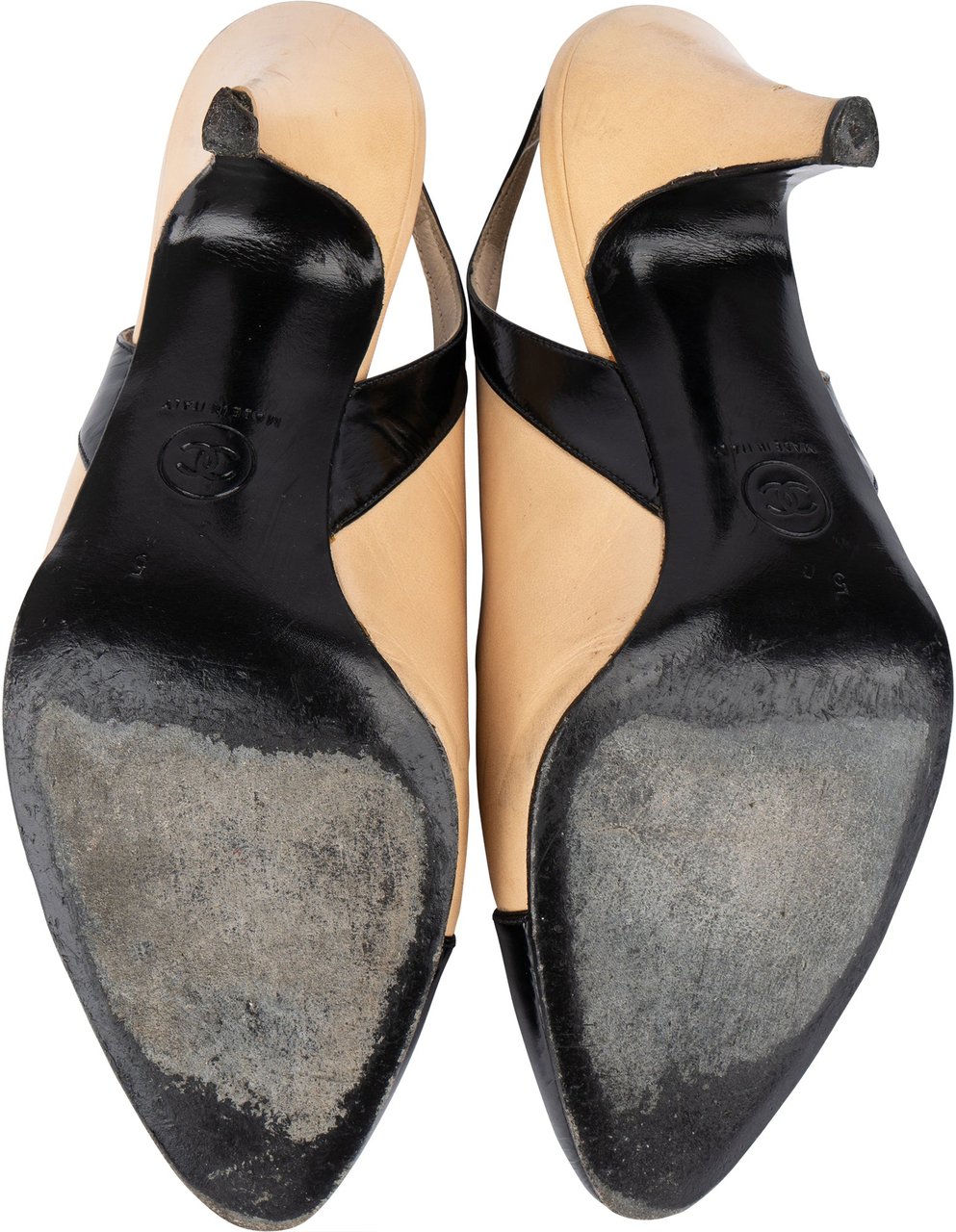 Chanel Chanel Bicolor Leather Slipback Heels (35 / 35,5) Divers