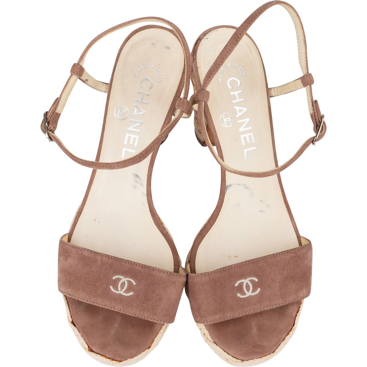 Chanel Suede CC Heels (36) Bruin