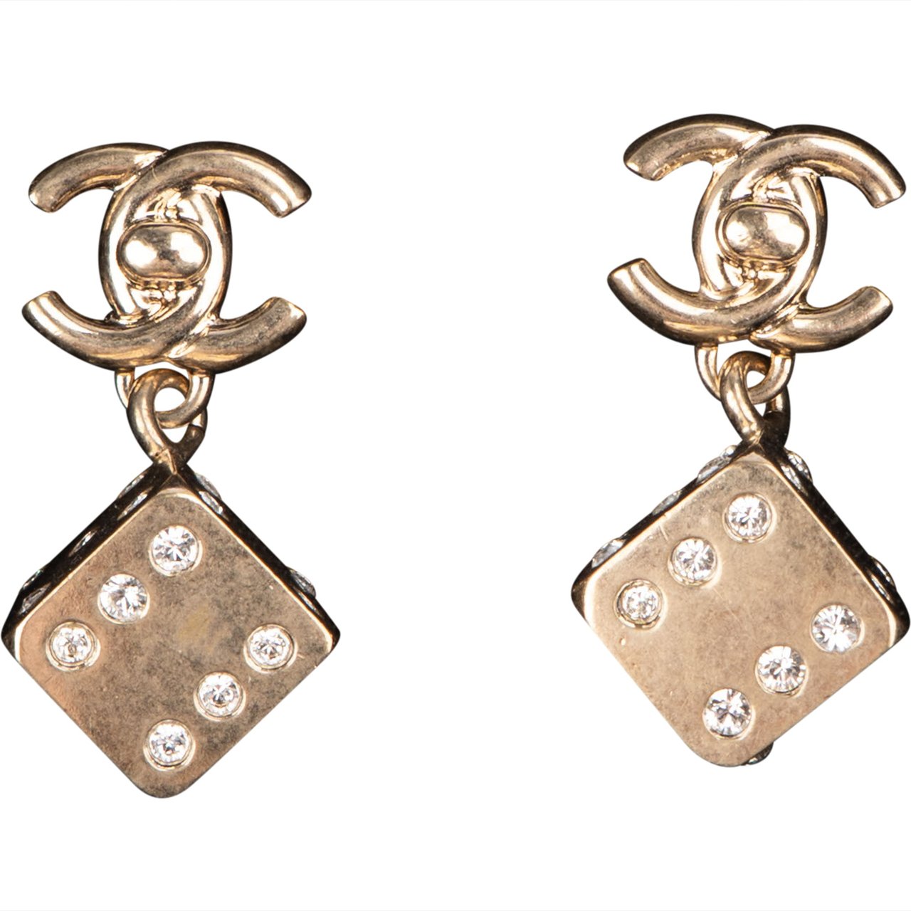 Chanel Crystal Dice Earrings Divers