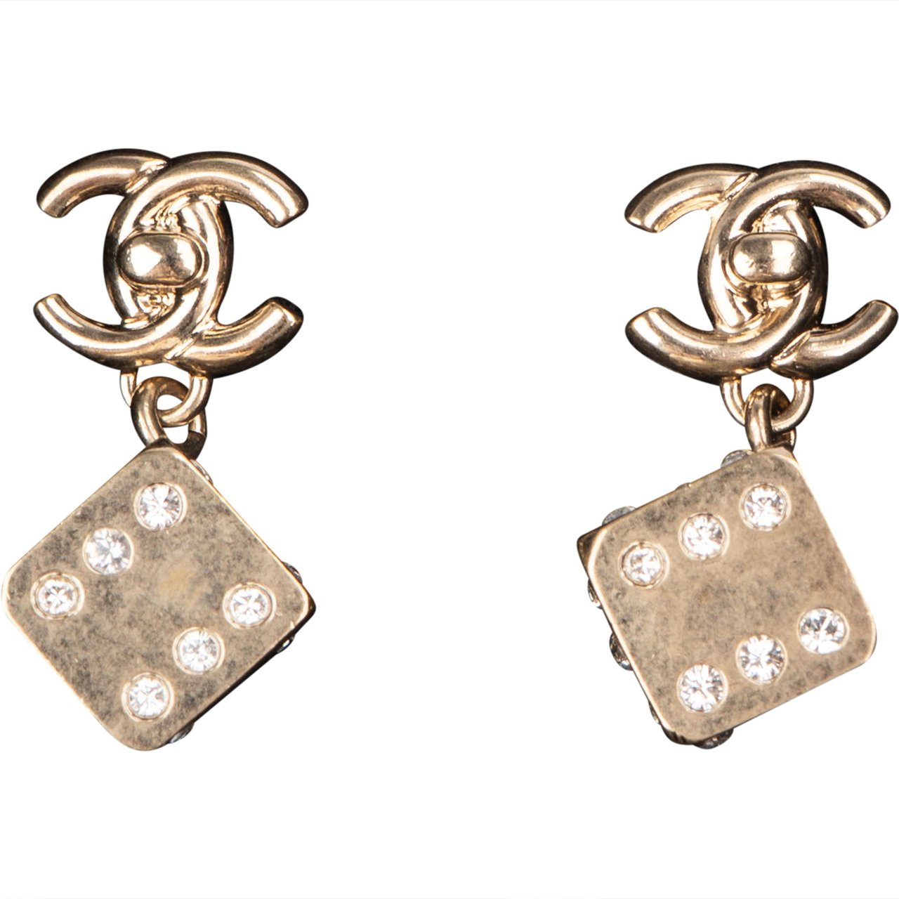 Chanel Crystal Dice Earrings Divers