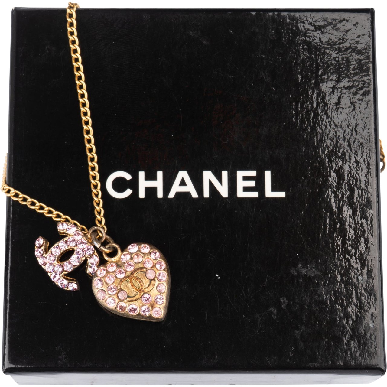 Chanel Chanel Crystal CC Heart Necklace Divers