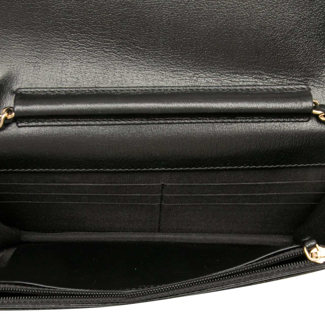 Chanel CC Studded Goatskin Wallet On Chain Zwart