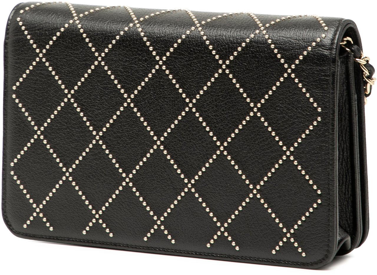 Chanel CC Studded Goatskin Wallet On Chain Zwart