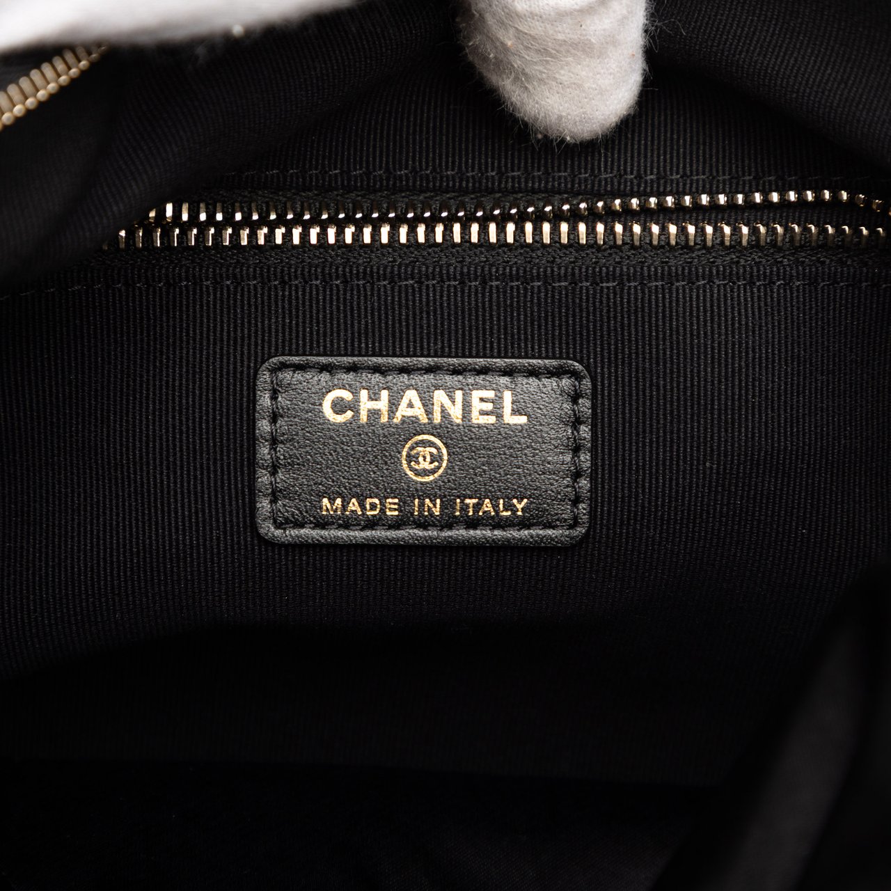 Chanel Nylon Grosgrain Lifestyle Foldable Tote Zwart