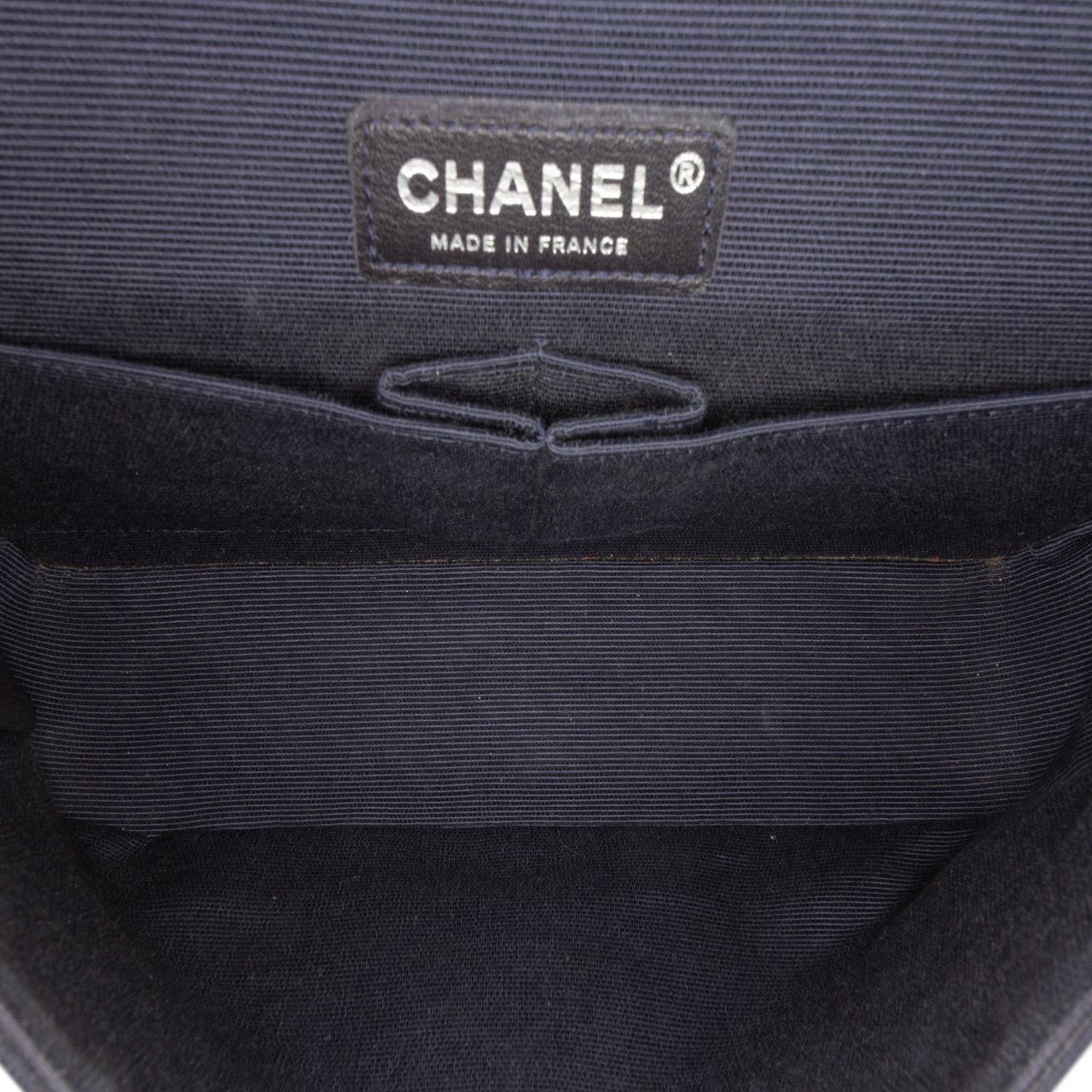 Chanel Medium Classic Printed Grosgrain Double Flap Blauw