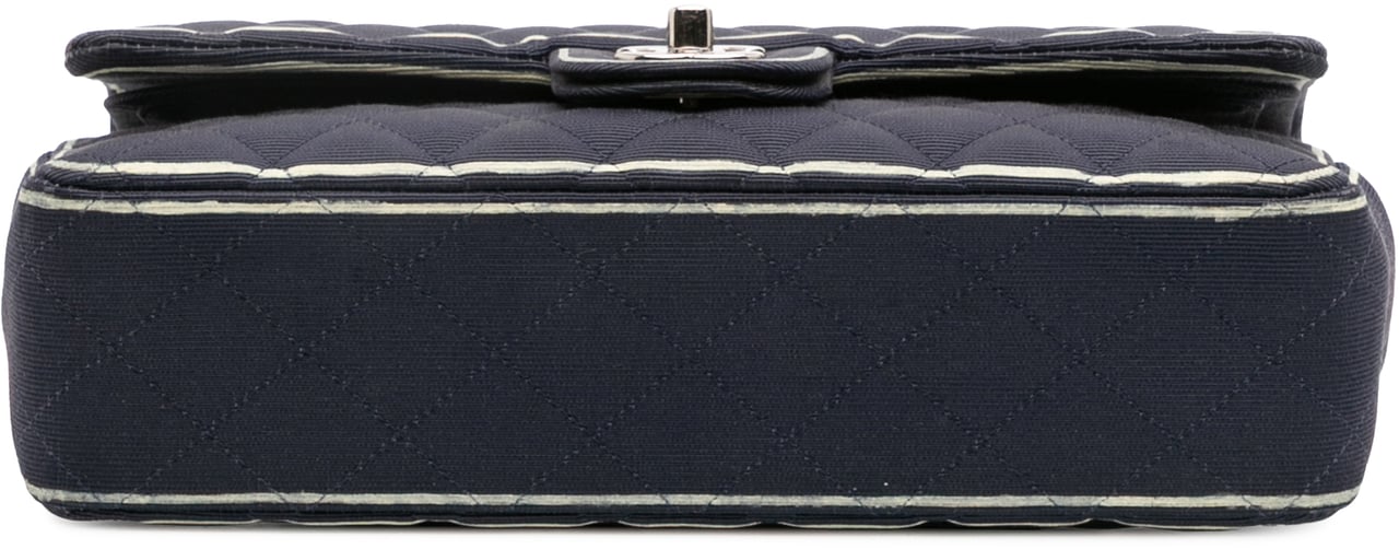 Chanel Medium Classic Printed Grosgrain Double Flap Blauw