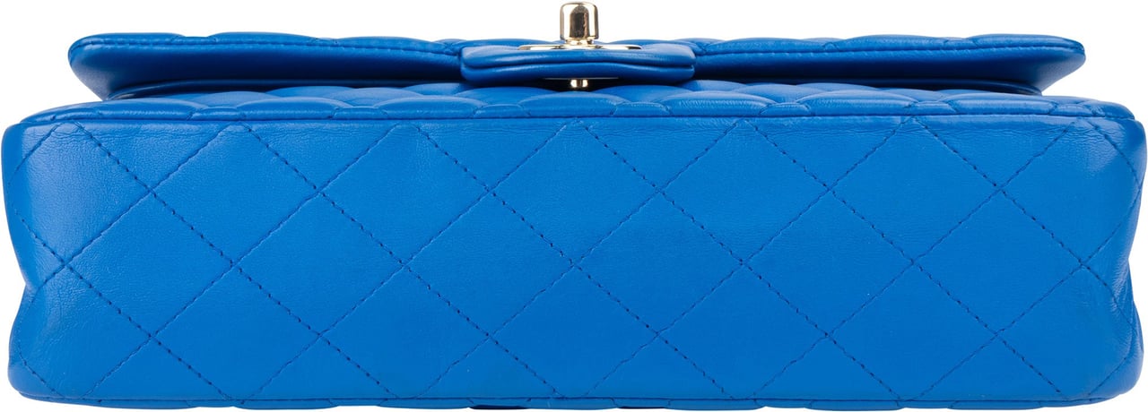 Chanel Chanel Quilted Lambskin Medium Double Flap Crossbody Bag Blauw