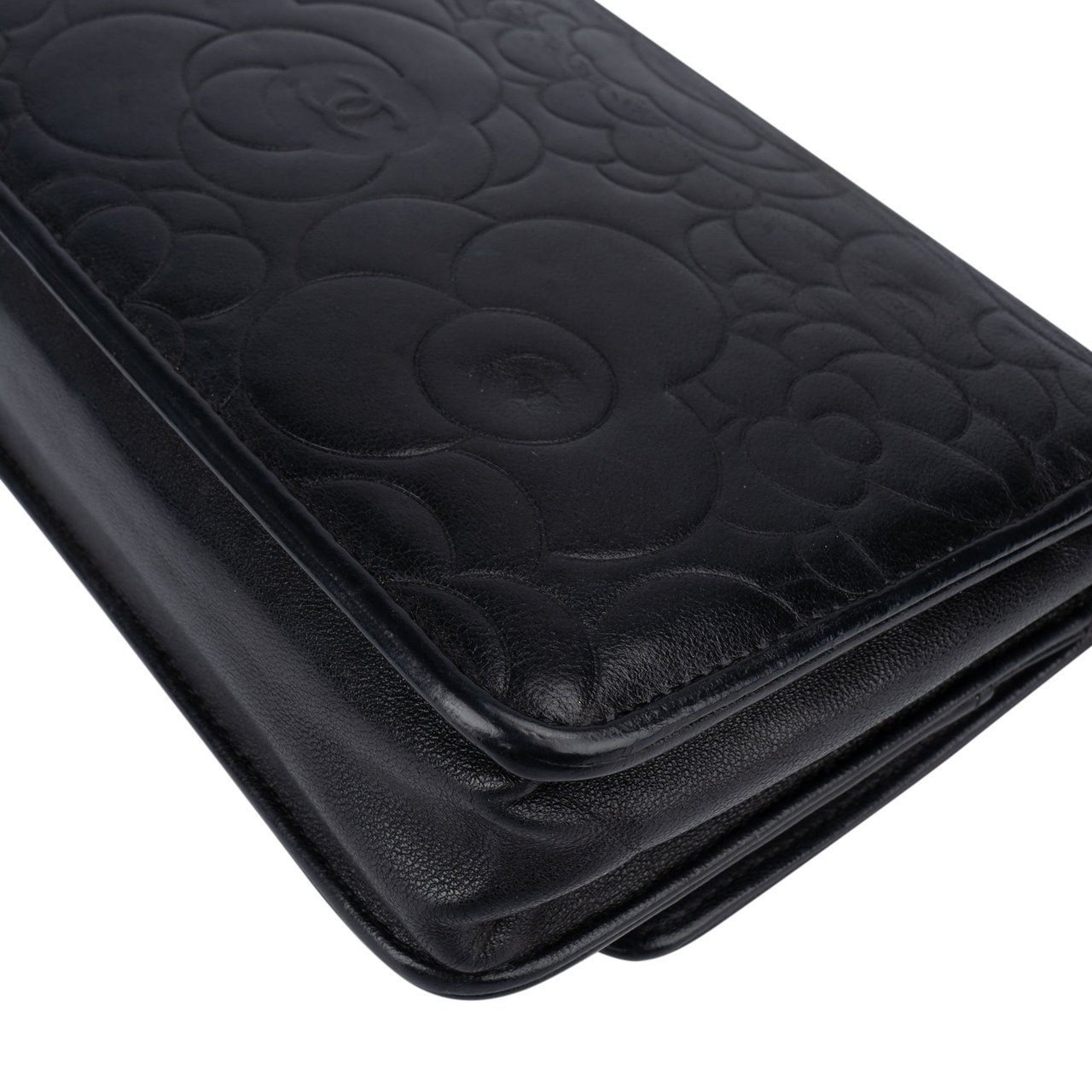 Chanel Chanel Lambskin Camellia Wallet On Chain Crossbody Bag Zwart