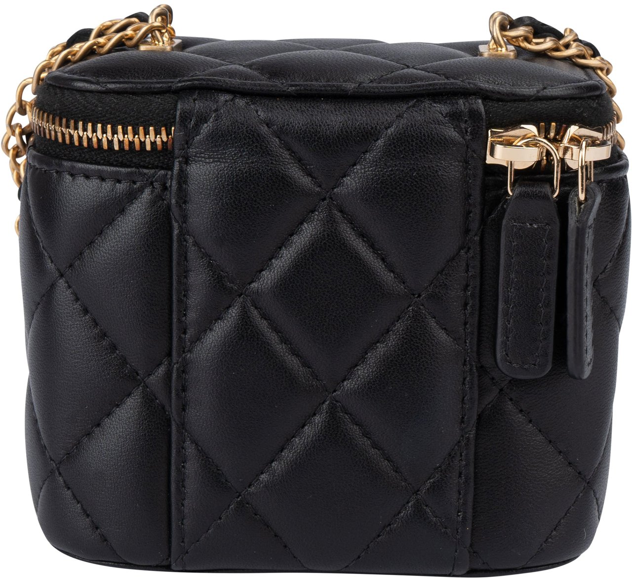 Chanel Quilted Lambskin Mini CC Charmy Vanity Handbag Zwart