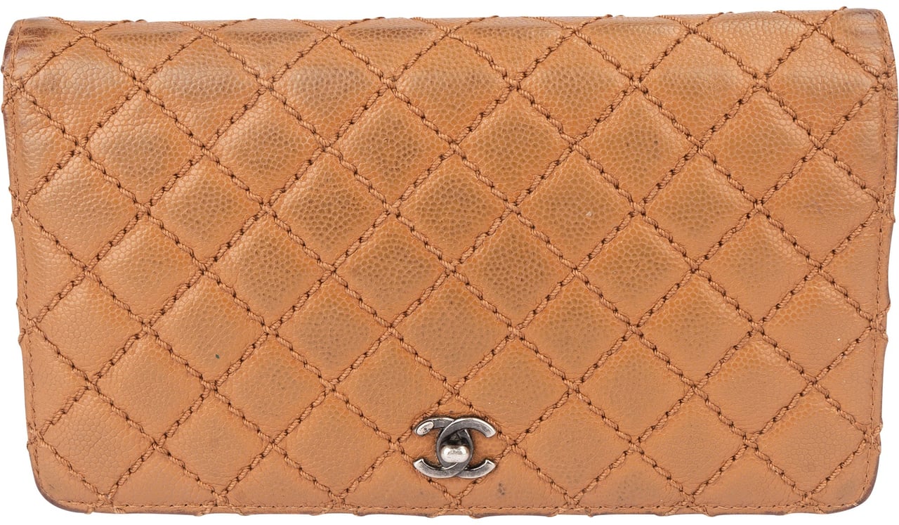 Chanel Chanel Stitching Caviar Leather Boy CC Wallet Bruin