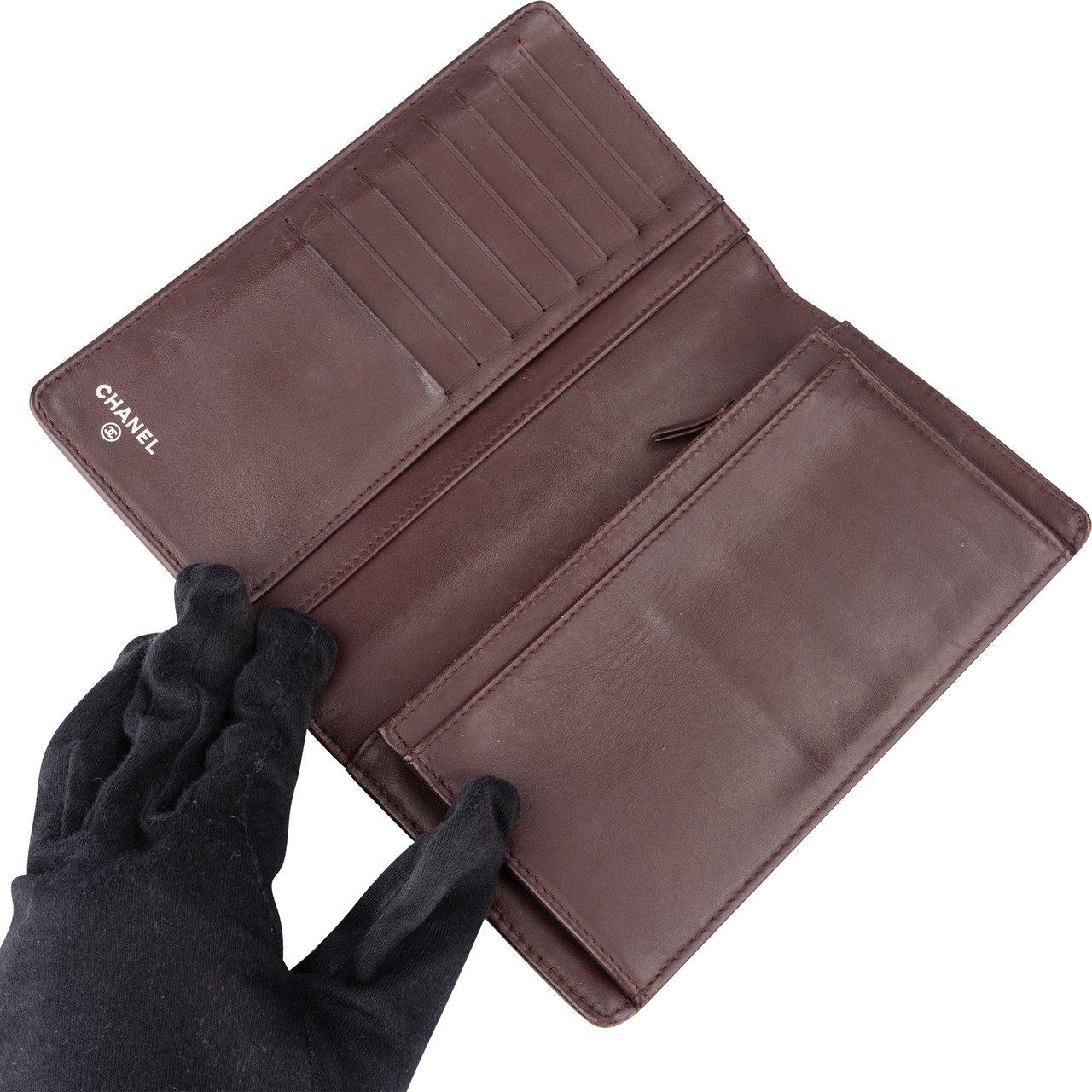 Chanel Chanel Stitching Caviar Leather Boy CC Wallet Bruin