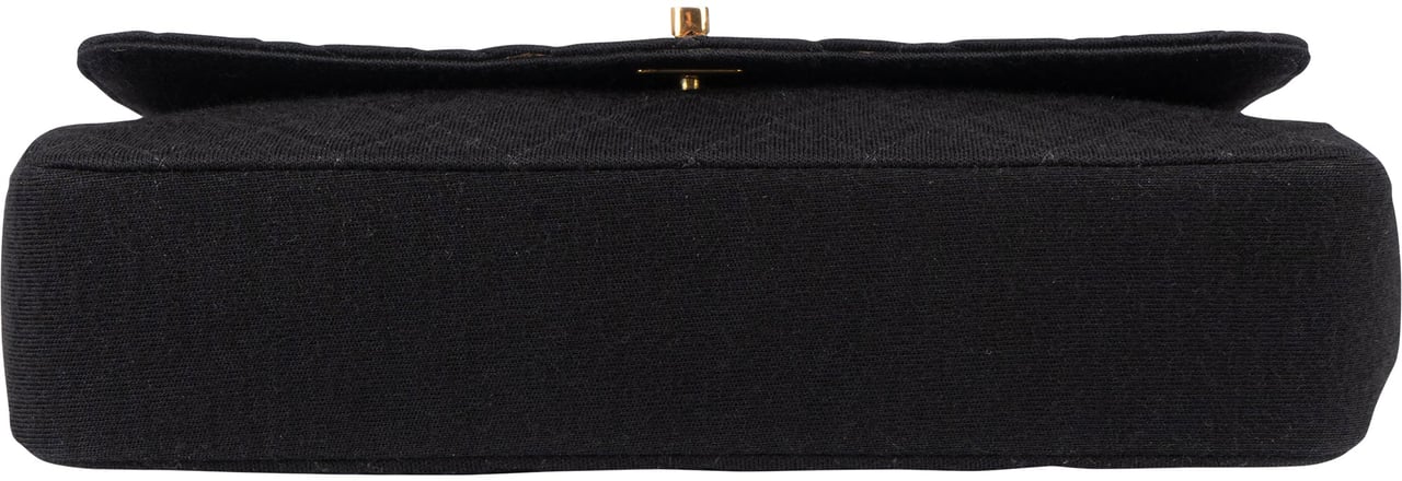 Chanel Chanel Quilted Cotton 24K Gold Single Flap Shoulder Bag Zwart