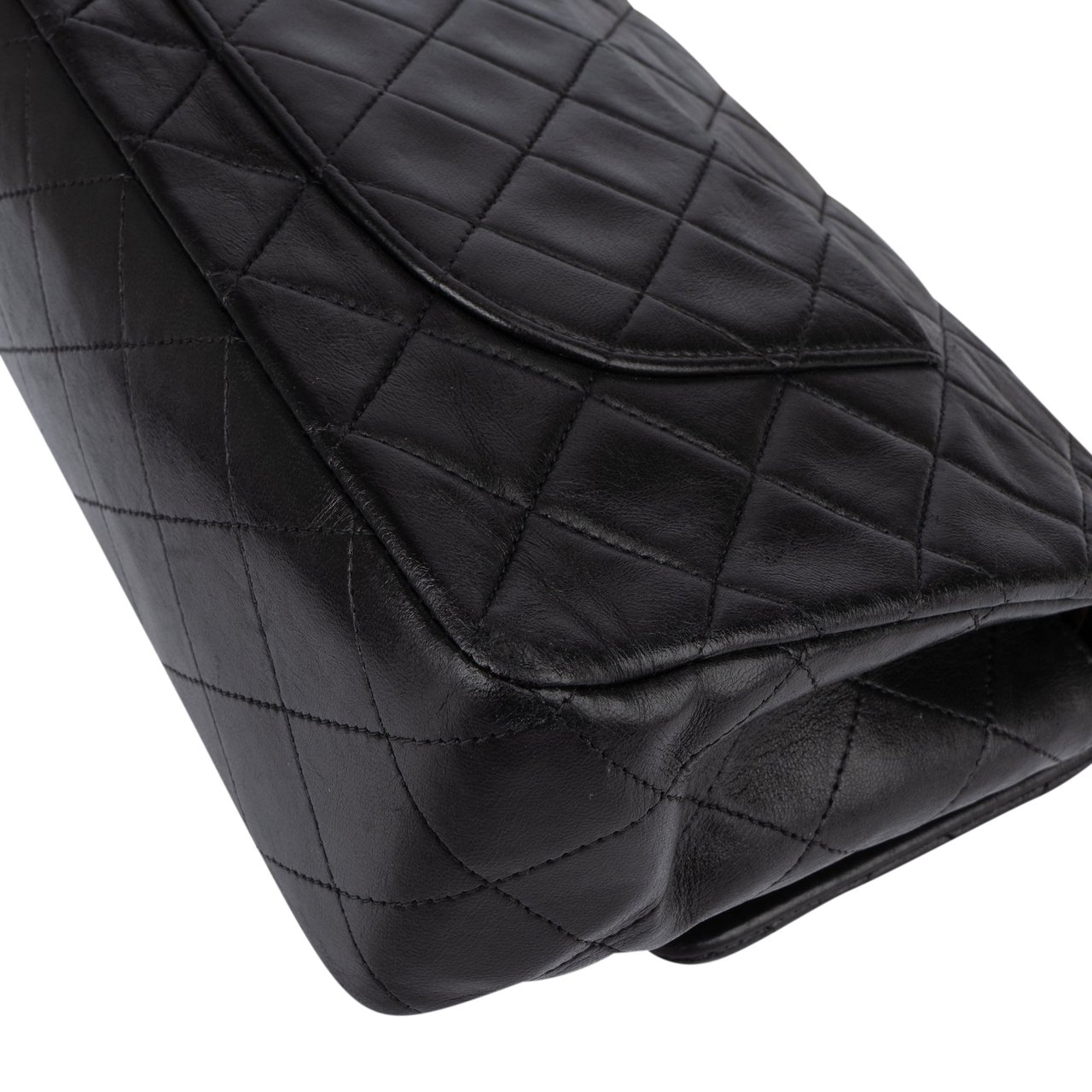 Chanel Chanel Quilted Lambskin 24k Gold Medium Double Flap Crossbody Bag Zwart