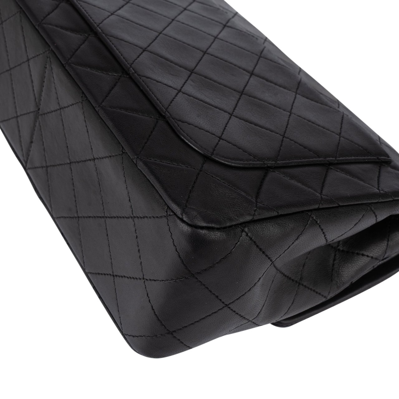 Chanel Chanel Quilted Lambskin 24K Gold Double Flap Crossbody Bag Zwart