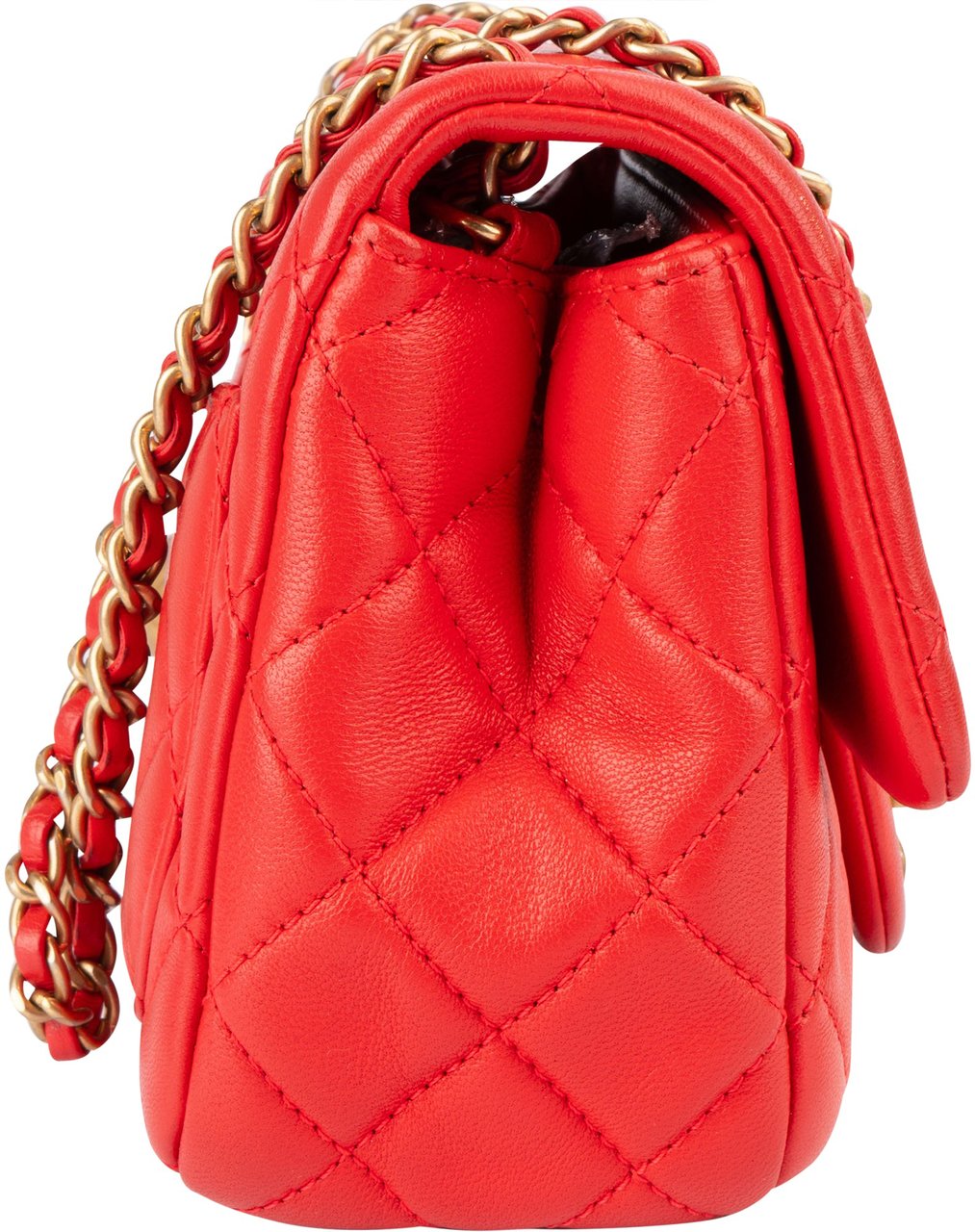 Chanel Chanel Quilted Lambskin Single Flap Crossbody Bag Rood