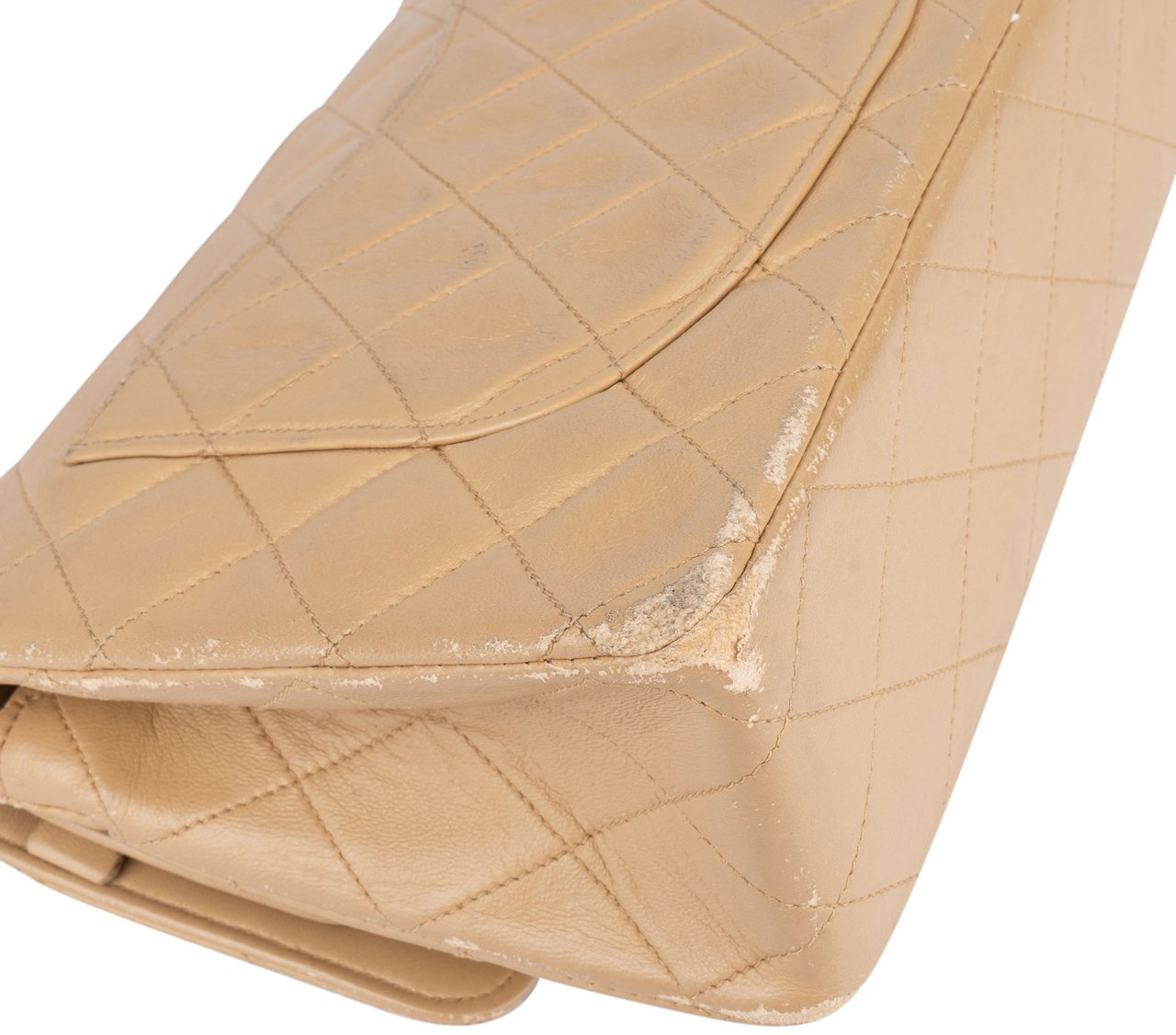 Chanel Chanel Quilted Lambskin 24K Gold Small Double Flap Crossbody Bag Beige