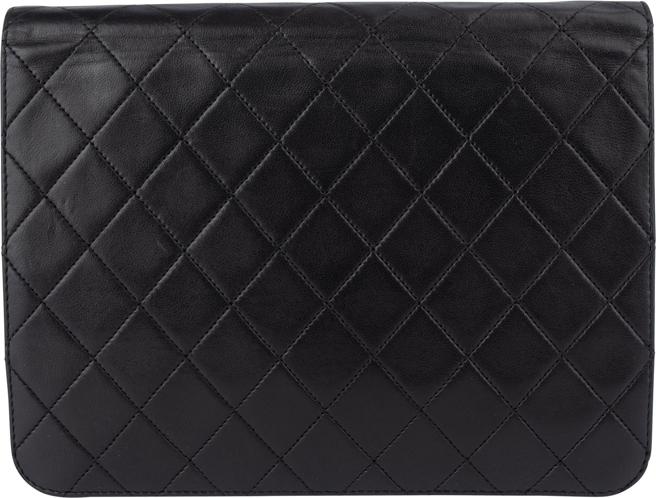 Chanel Chanel Quilted Lambskin Single Flap Shoulder Bag Zwart