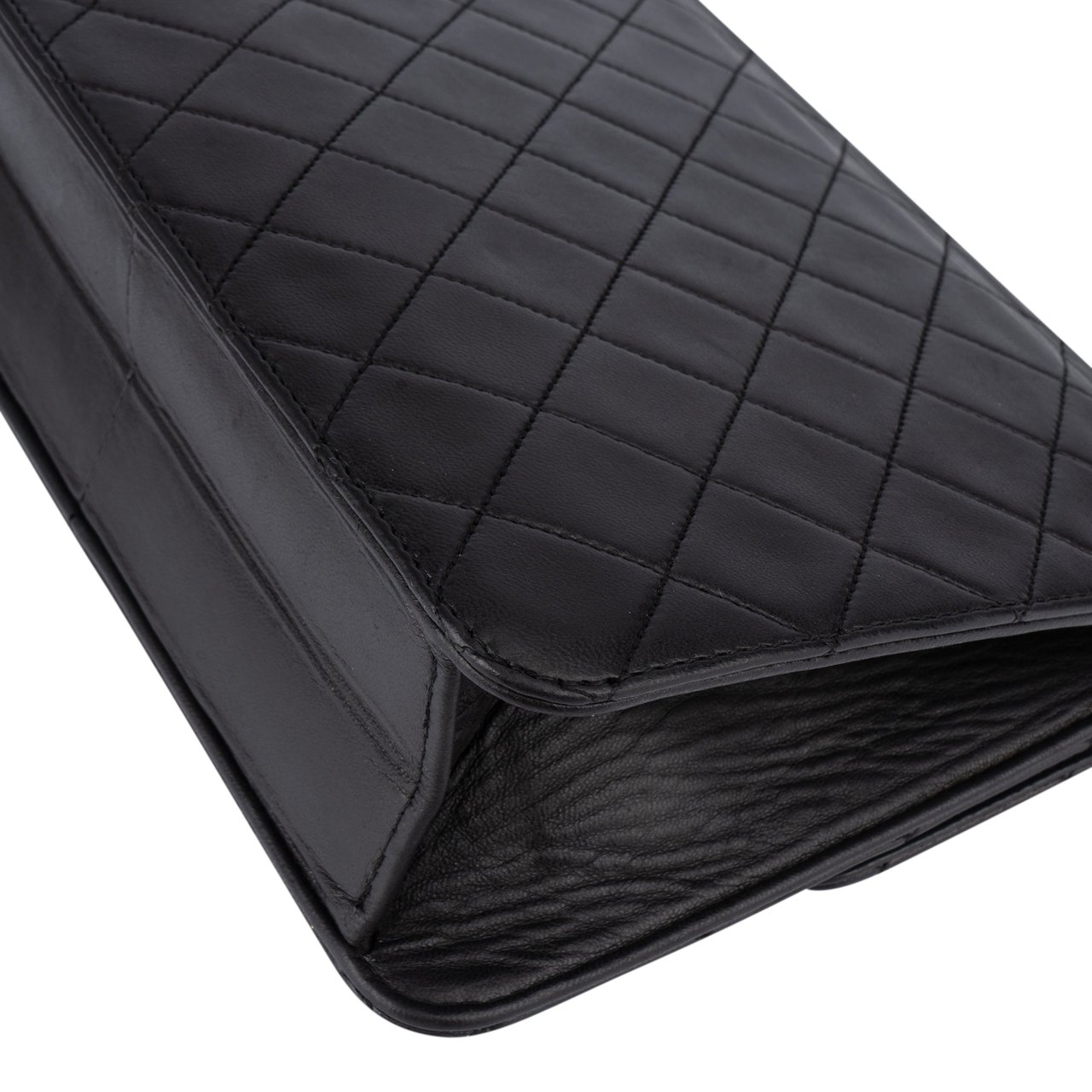 Chanel Chanel Quilted Lambskin Single Flap Shoulder Bag Zwart