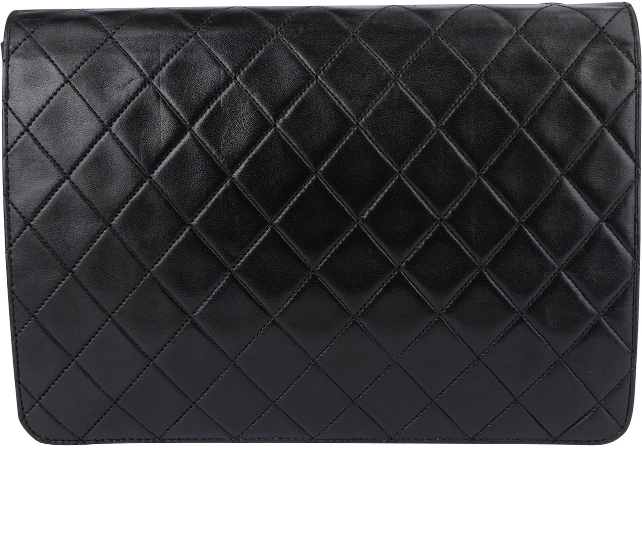 Chanel Chanel Quilted Lambskin CC Single Flap Shoulder Bag Zwart