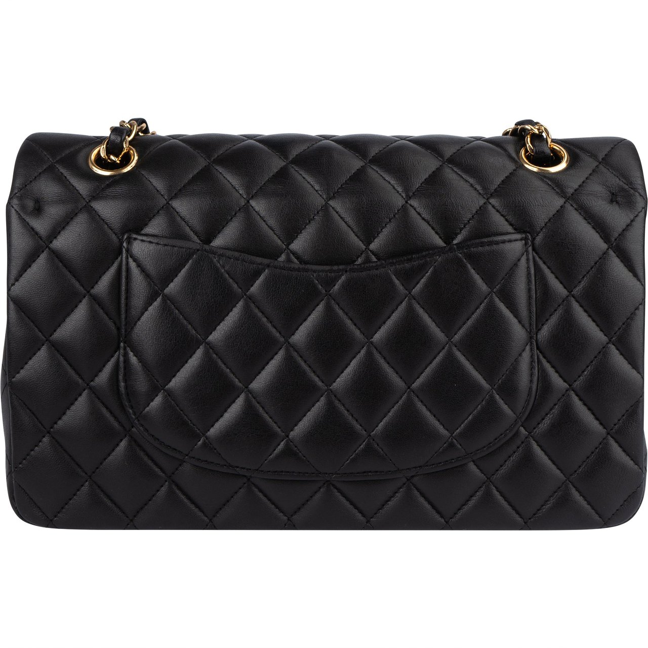 Chanel Chanel Quilted Lambskin CC Medium Double Flap Crossbody Bag Zwart