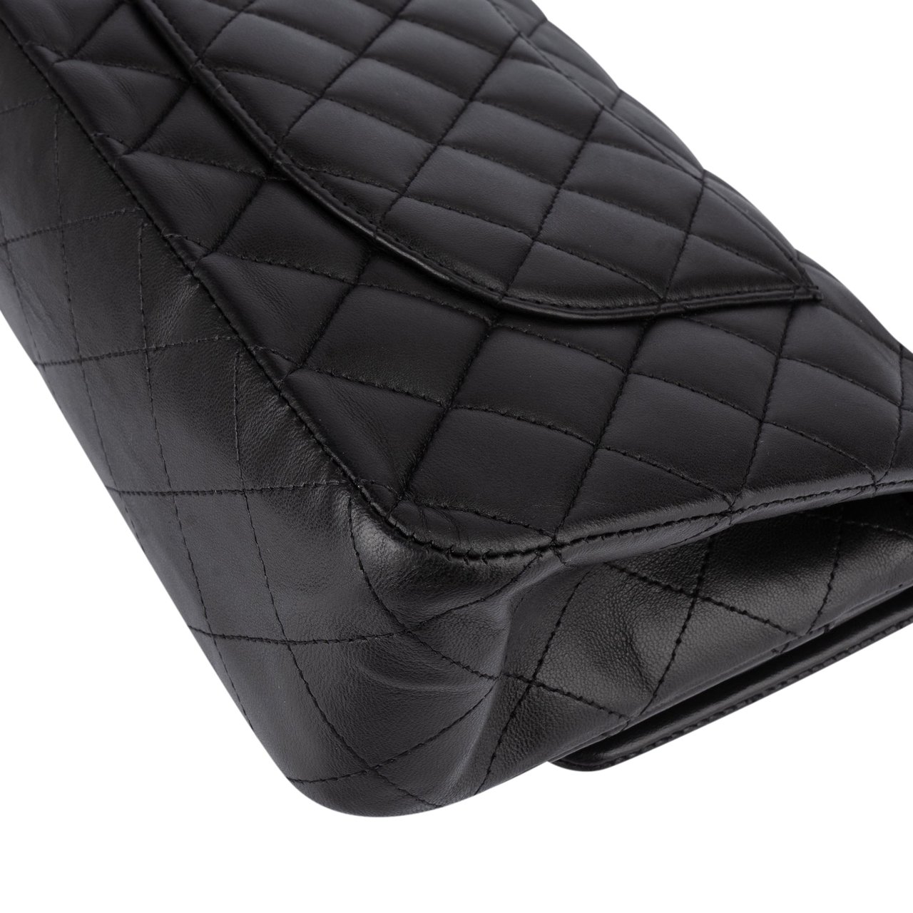 Chanel Chanel Quilted Lambskin Medium Double Flap Crossbody Bag Zwart