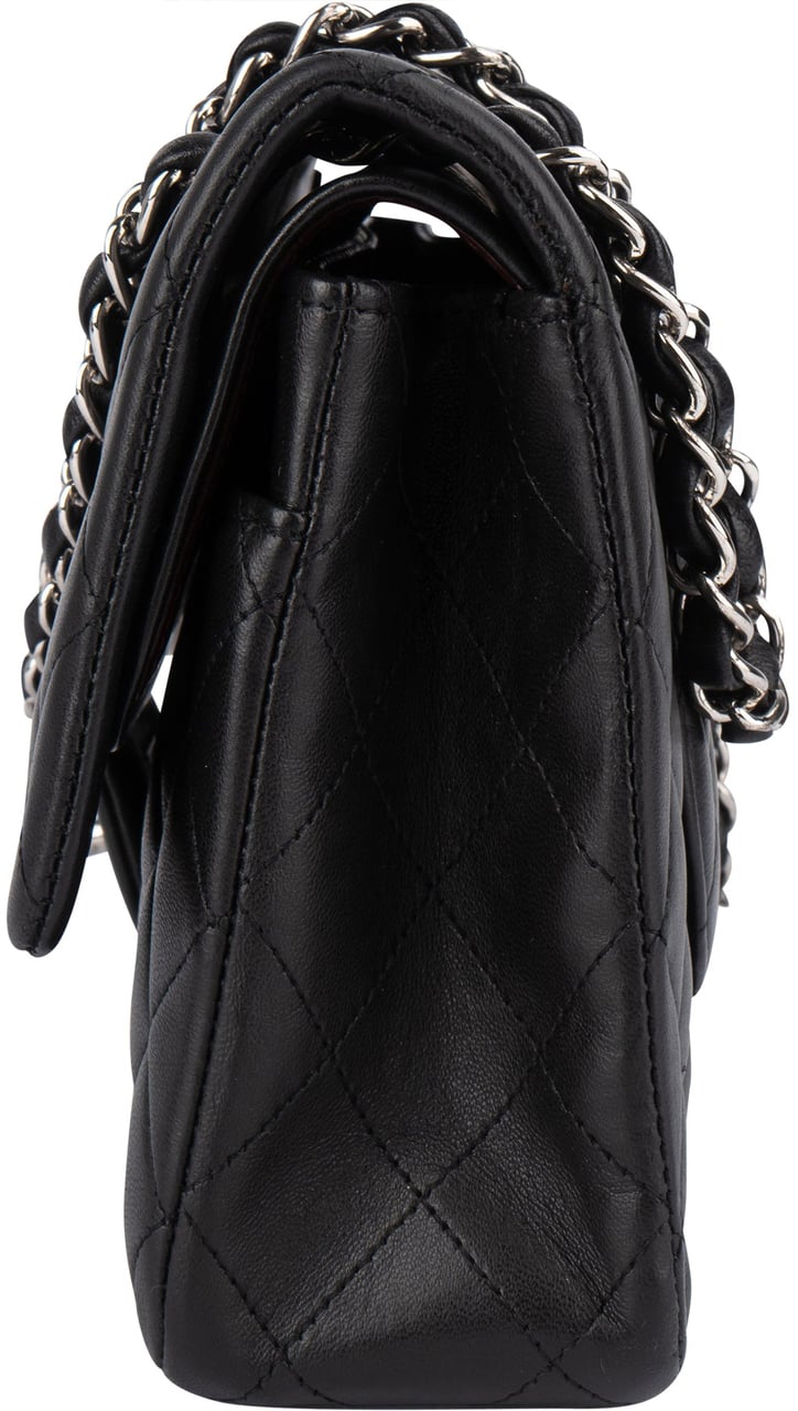 Chanel Chanel Quilted Lambskin Medium Double Flap Crossbody Bag Zwart