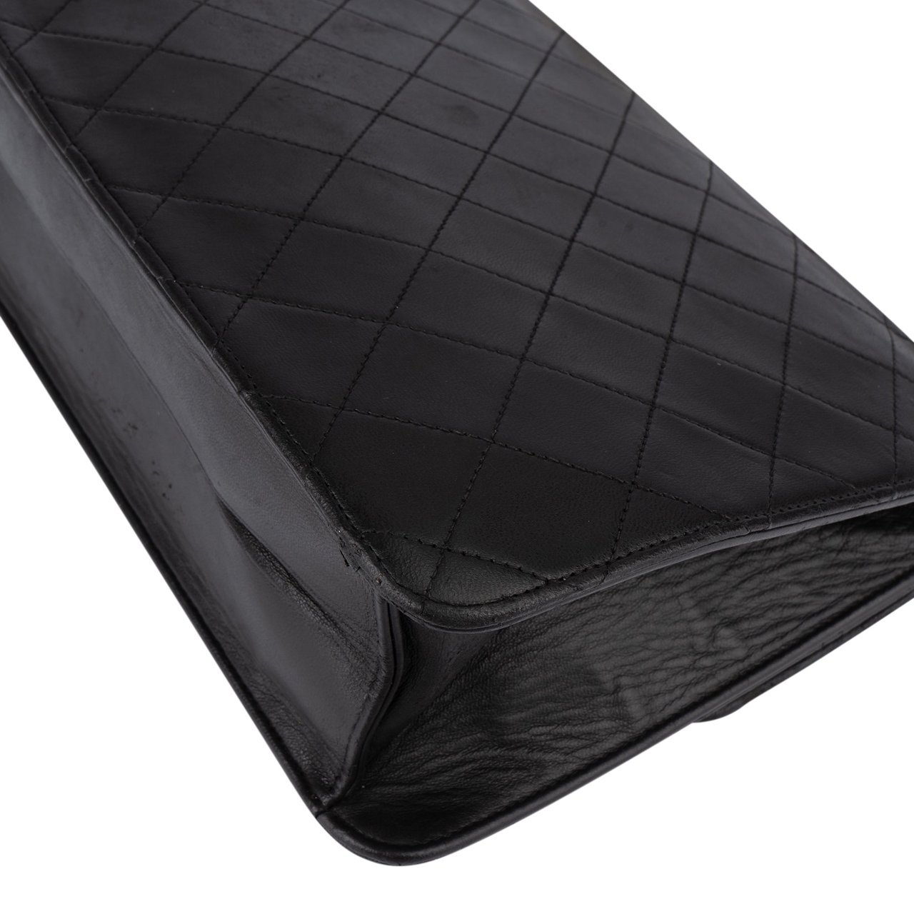 Chanel Chanel Quilted Lambskin 24k Gold Single Flap Shoulder Bag Zwart