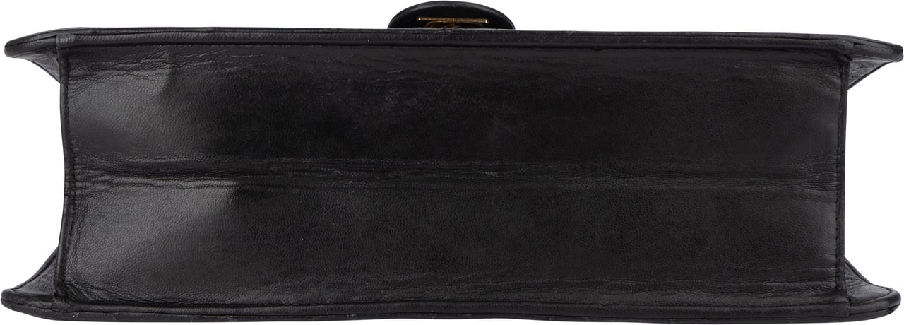 Chanel Chanel Quilted Lambskin 24k Gold Single Flap Shoulder Bag Zwart