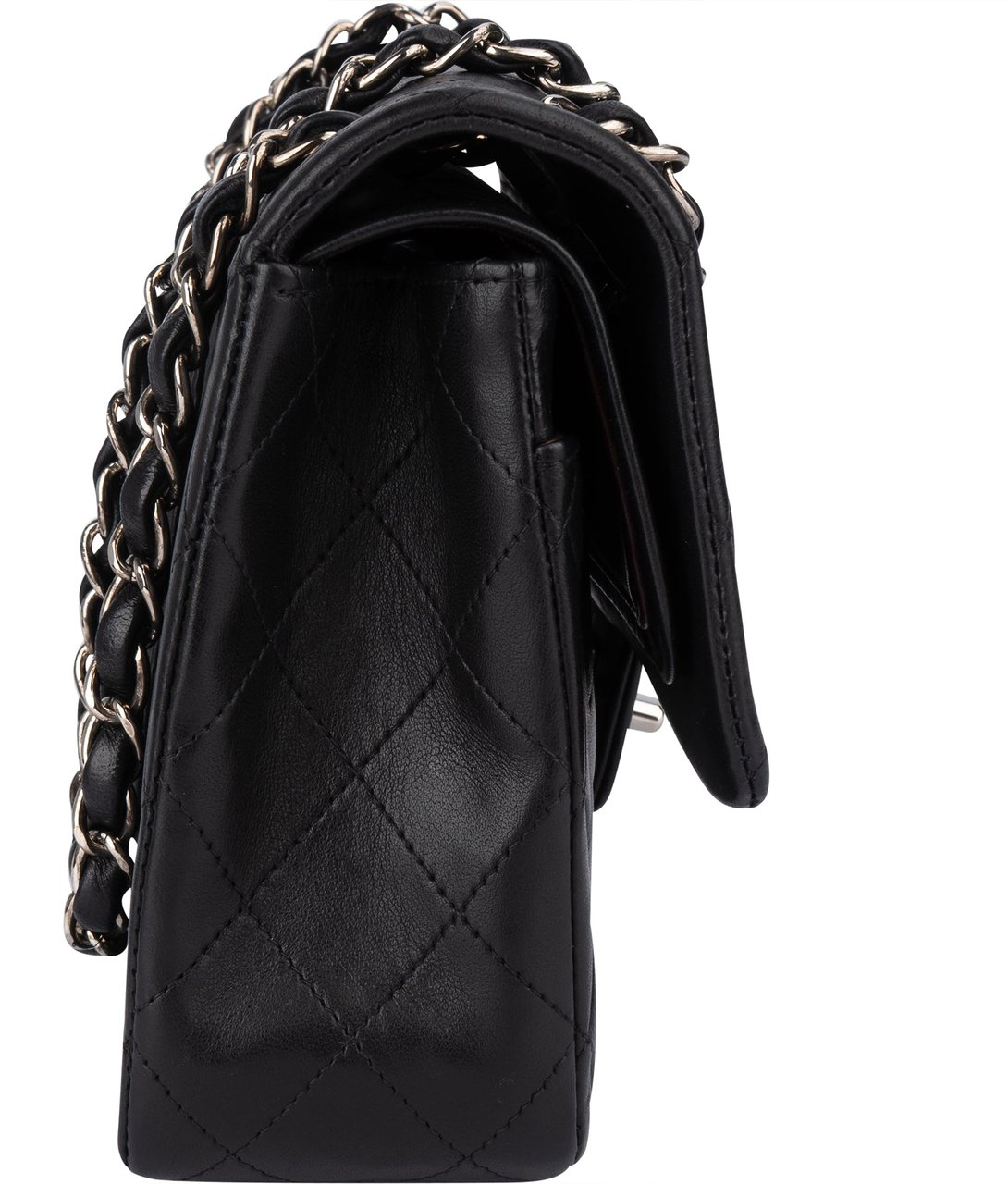 Chanel Chanel Quilted Lambskin Medium Double Flap Crossbody Bag Zwart