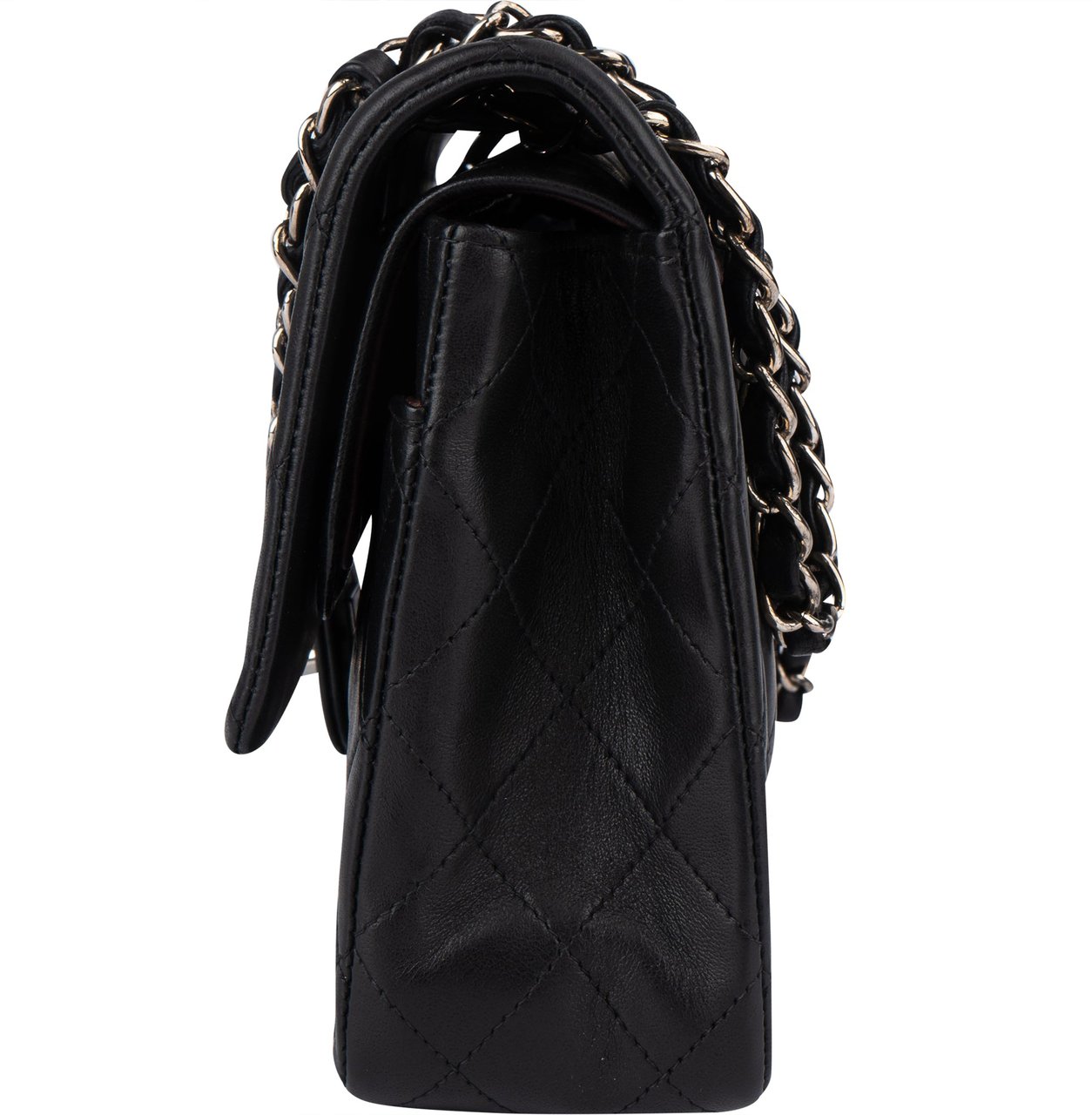 Chanel Chanel Quilted Lambskin Medium Double Flap Crossbody Bag Zwart